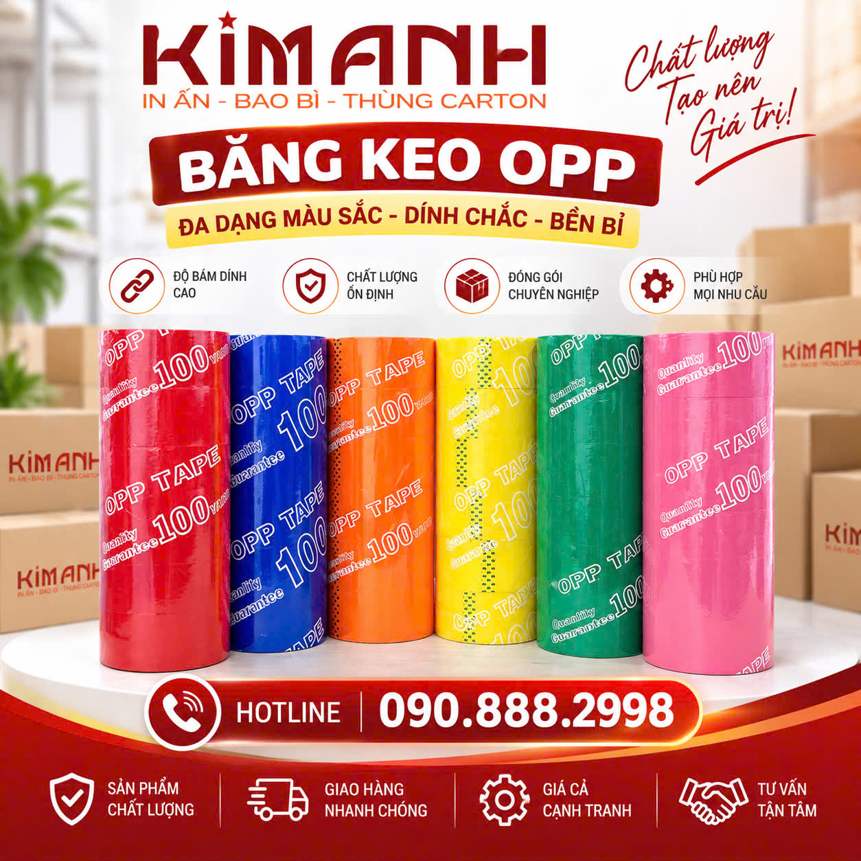 Băng keo màu - Bao bì Kim Anh