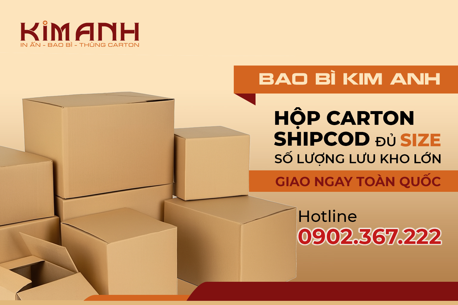 Hộp carton shipcod - Bao Bì Kim Anh