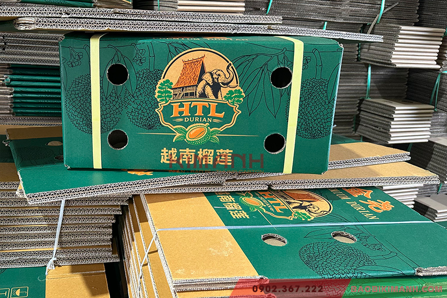 Thùng Carton đóng hộp sầu riêng - Bao bì Kim Anh