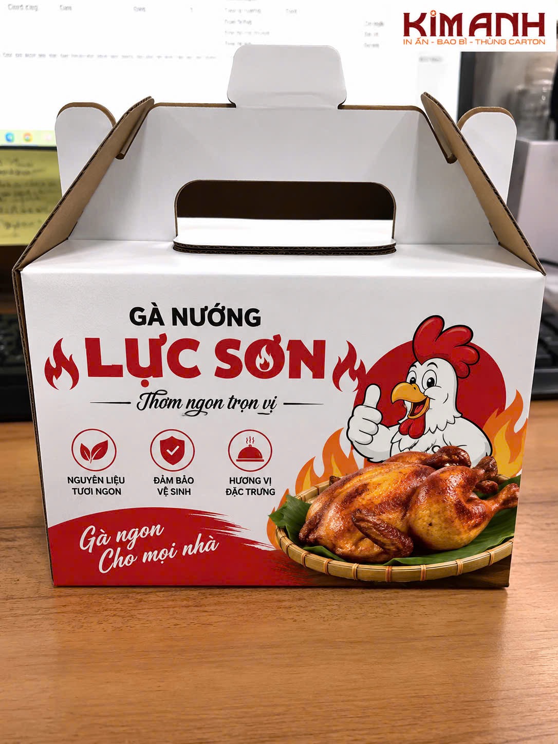 Hộp carton đựng gà nướng nguyên con