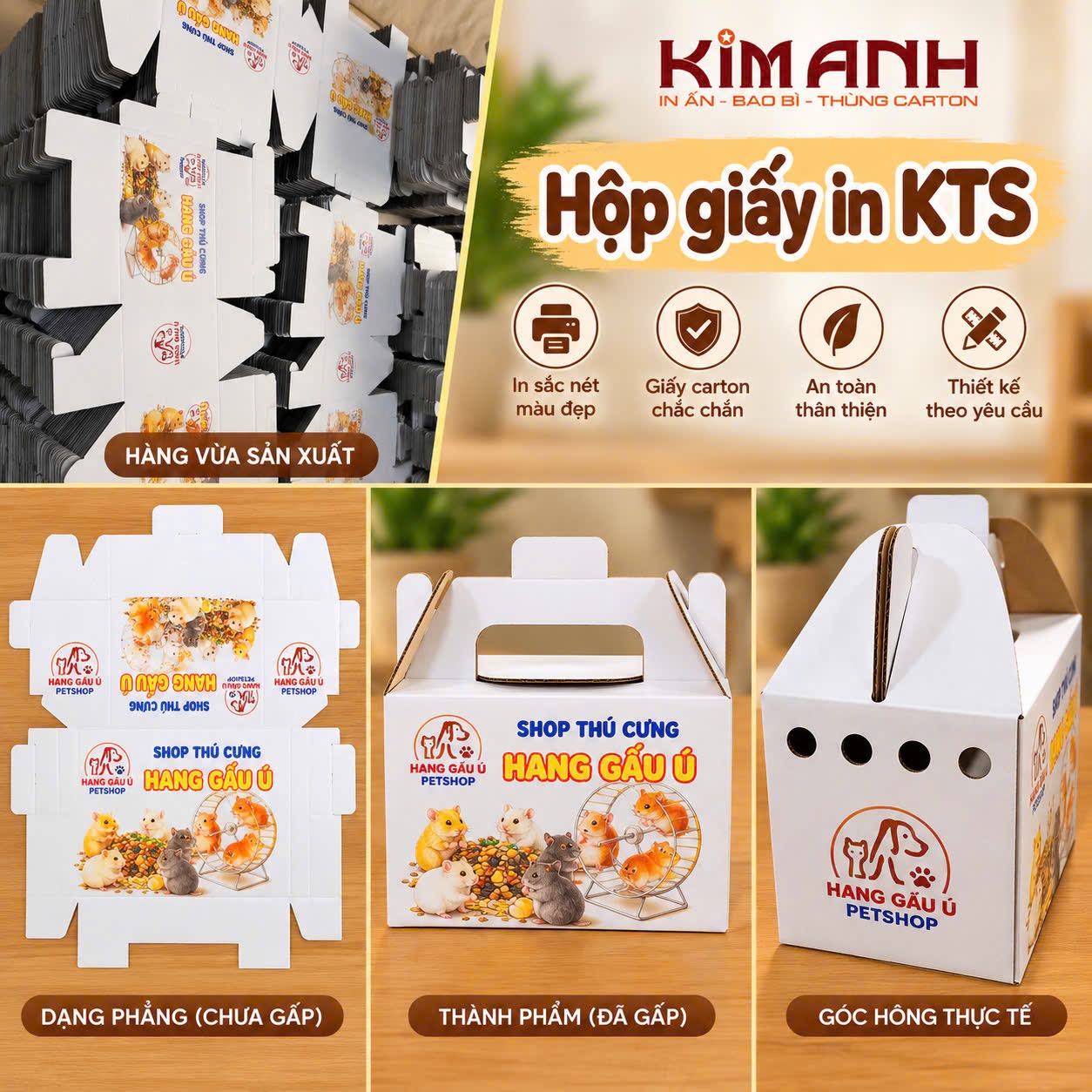 Sản phẩm thùng carton in ấn KTS tại bao bì Kim Anh