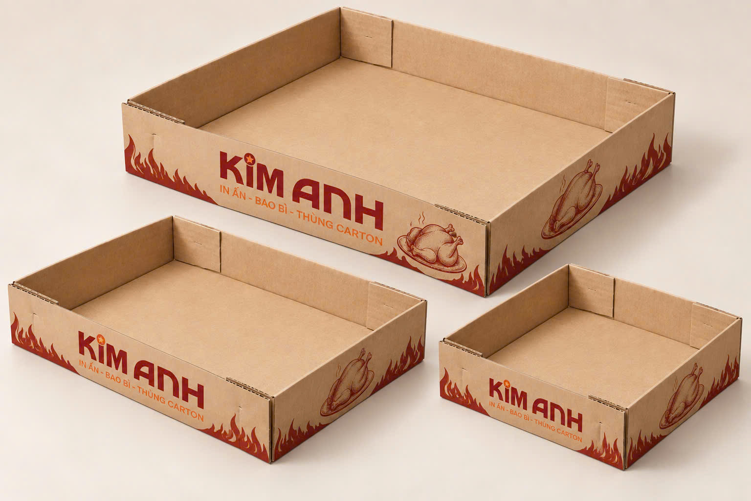 Khay giấy carton đựng gà nướng - vịt nướng