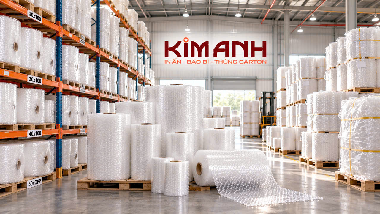 Kho xốp nổ - cuộn bóng khí - Bao bì Kim Anh