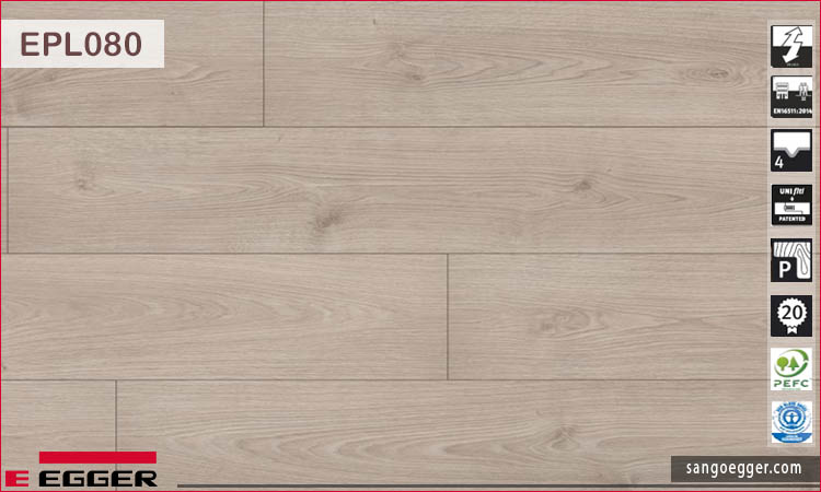 Sàn gỗ Egger Pro Aqua Plus EPL080 Light North Oak
