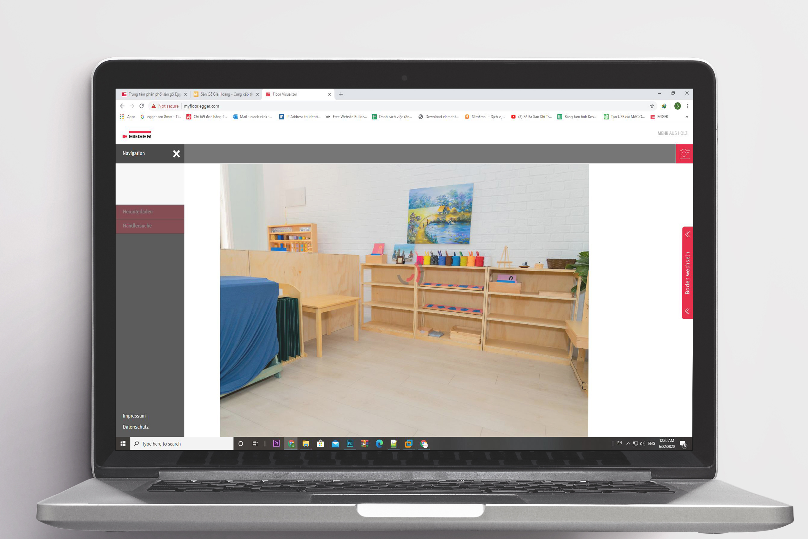 Ứng dụng thiết kế sàn gỗ thực tế ảo Egger Visualizer