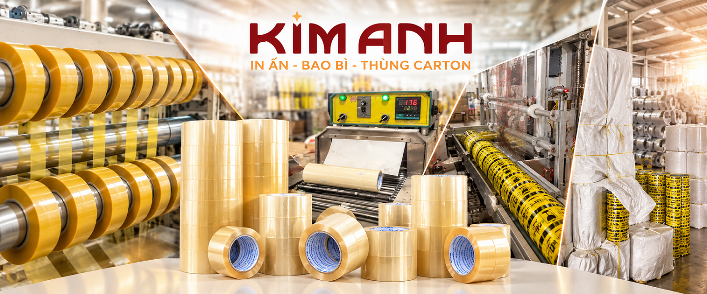 Nhà máy sản xuất thùng carton - băng keo Kim Anh Tinh
